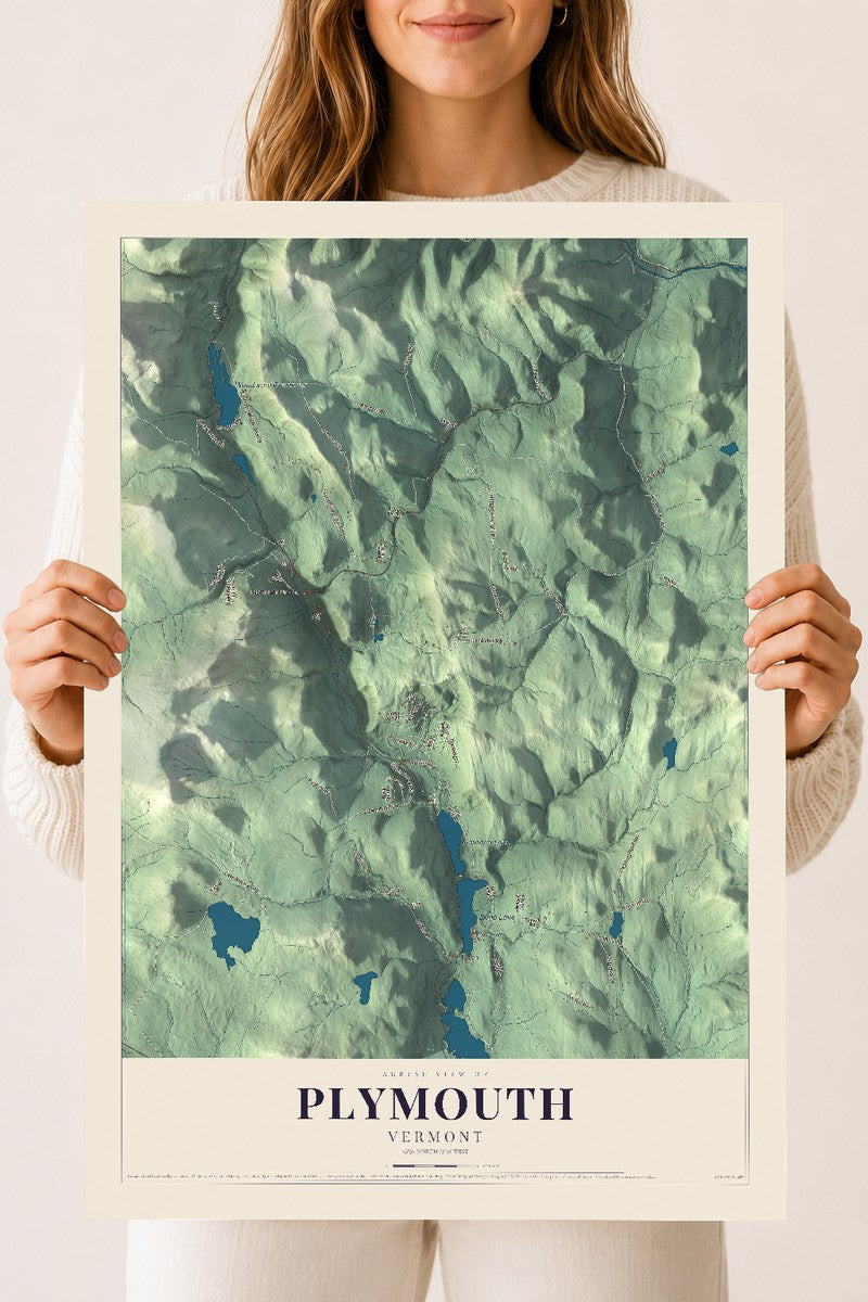 Plymouth, Vermont map print - 18 x 24 archival matte print