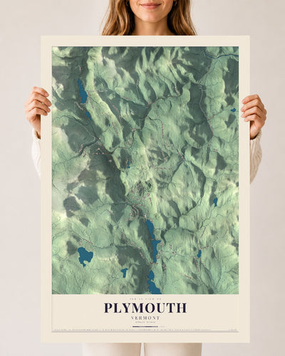 Plymouth, Vermont map print - 24 x 36 archival matte print