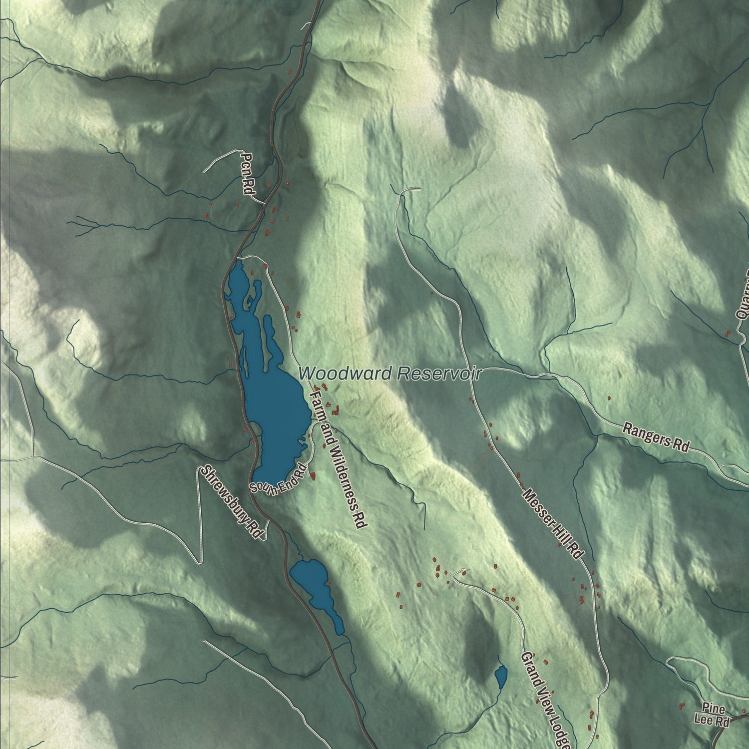 Terrain and local geography detail from the Plymouth, Vermont map