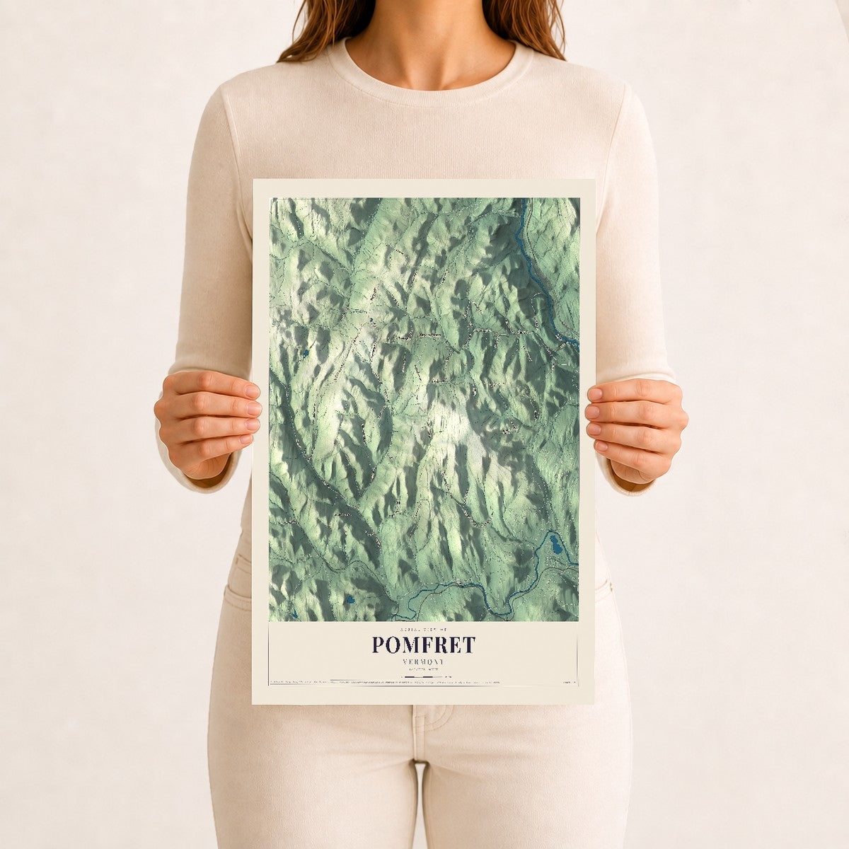 Pomfret, Vermont map print - 12 x 18 archival matte print