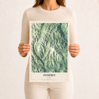 Pomfret, Vermont map print - 12 x 18 archival matte print