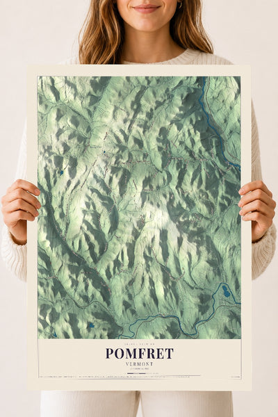 Pomfret, Vermont map print - 18 x 24 archival matte print