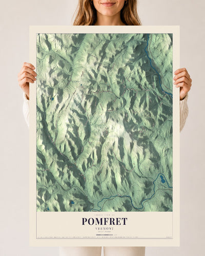 Pomfret, Vermont map print - 24 x 36 archival matte print