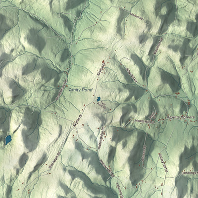 Terrain and local geography detail from the Pomfret, Vermont map
