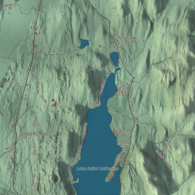 Terrain and local geography detail from the Poultney, Vermont map