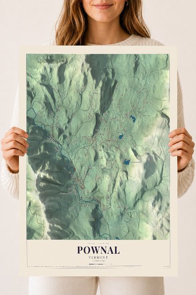 Pownal, Vermont map print - 18 x 24 archival matte print