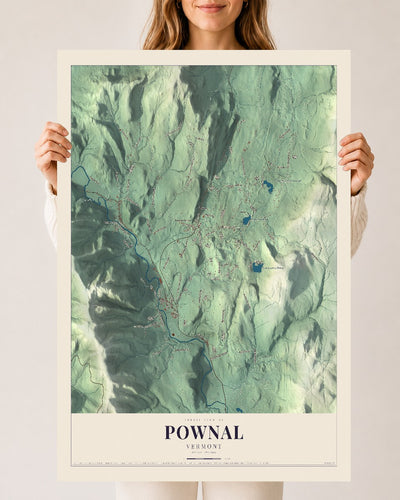 Pownal, Vermont map print - 24 x 36 archival matte print