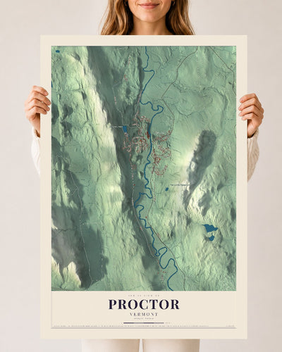 Proctor, Vermont map print - 24 x 36 archival matte print