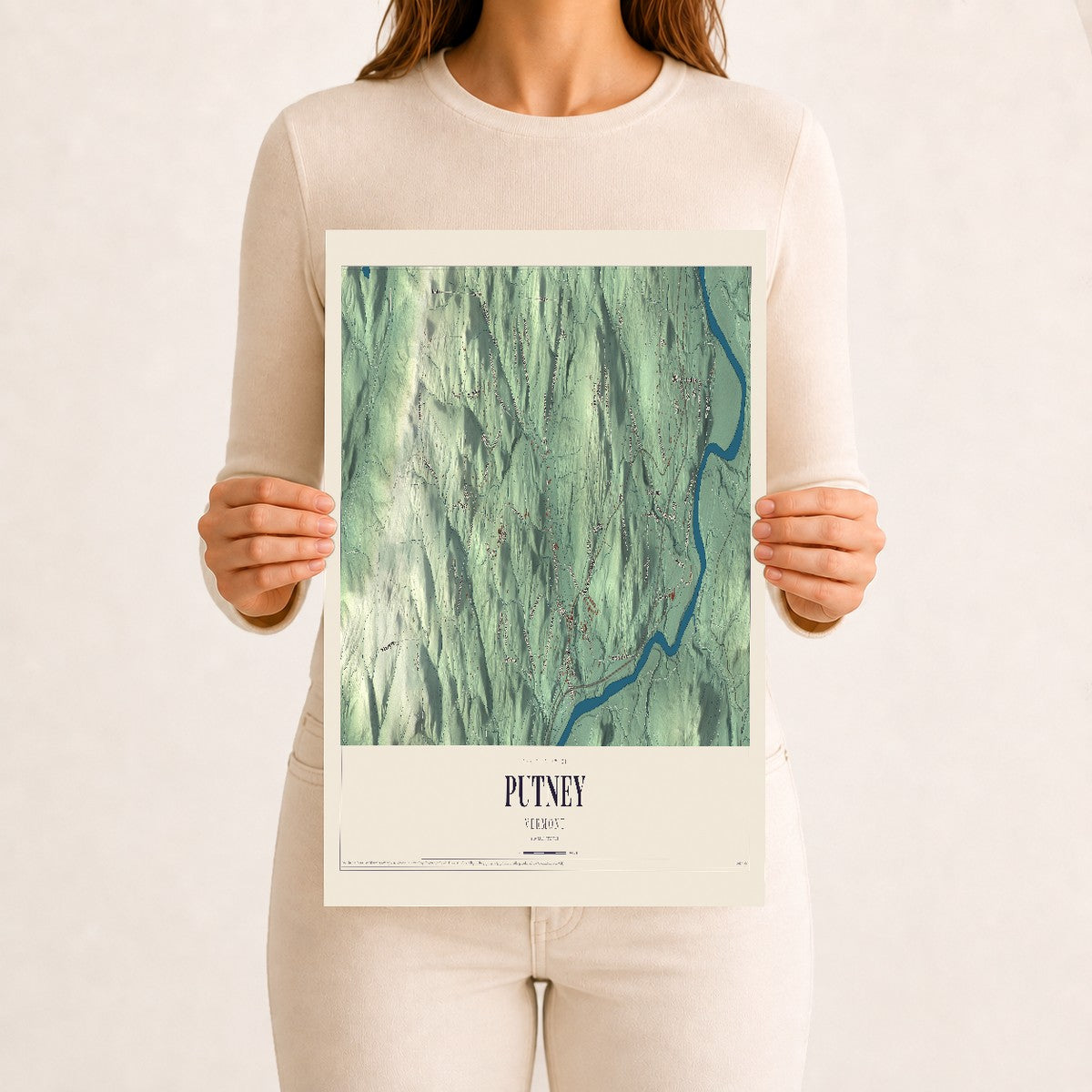 Putney, Vermont map print - 12 x 18 archival matte print