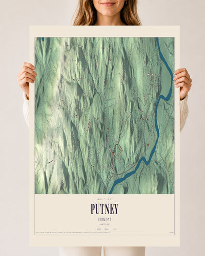 Putney, Vermont map print - 24 x 36 archival matte print