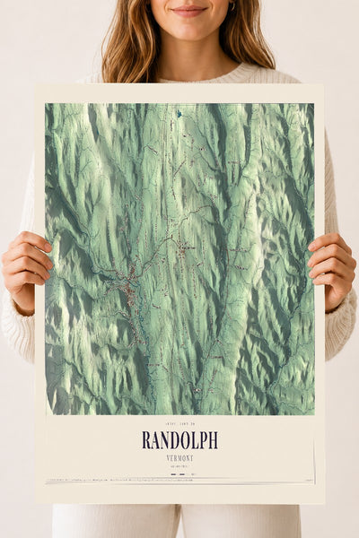 Randolph, Vermont map print - 18 x 24 archival matte print