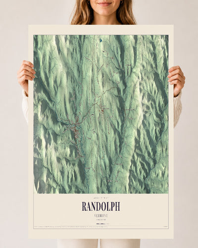 Randolph, Vermont map print - 24 x 36 archival matte print