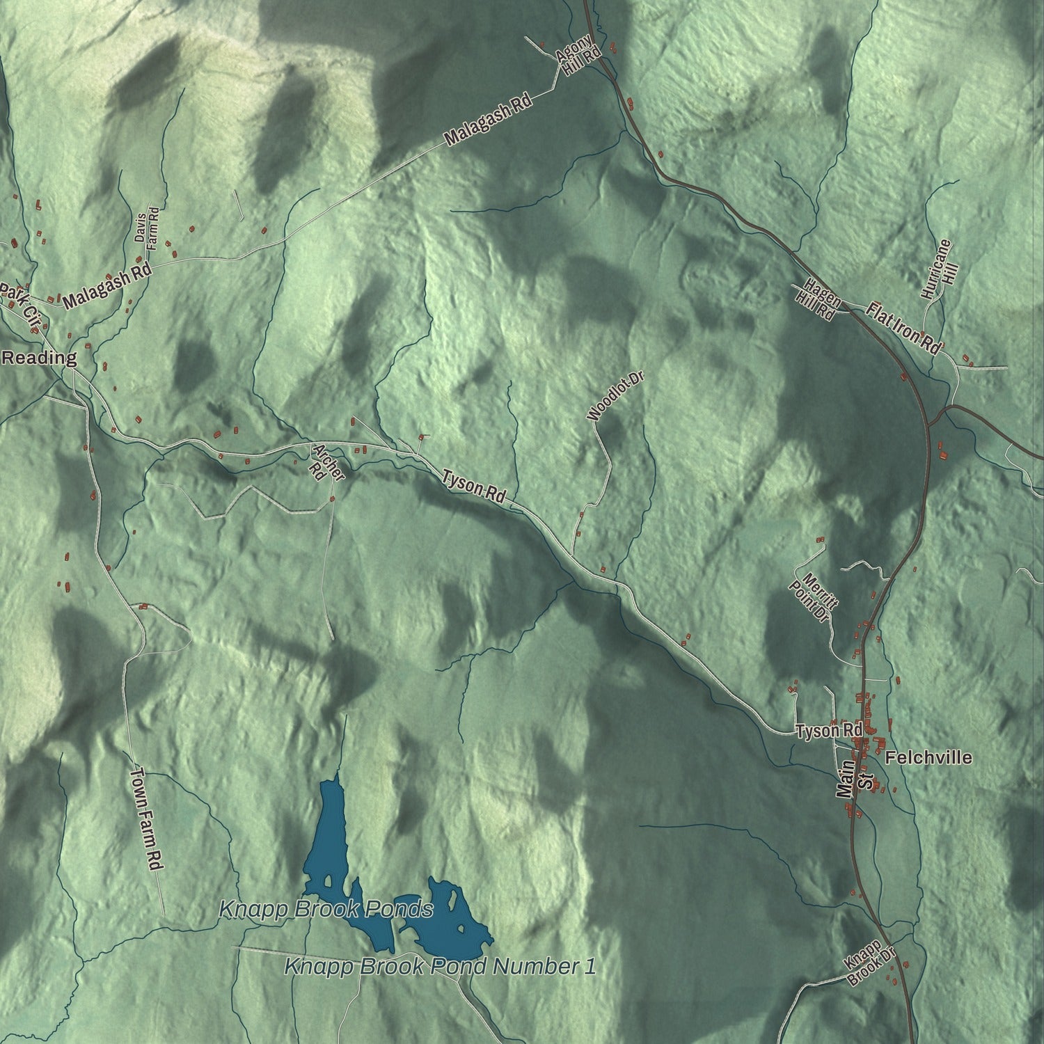 Street and neighborhood detail from the Reading, Vermont map