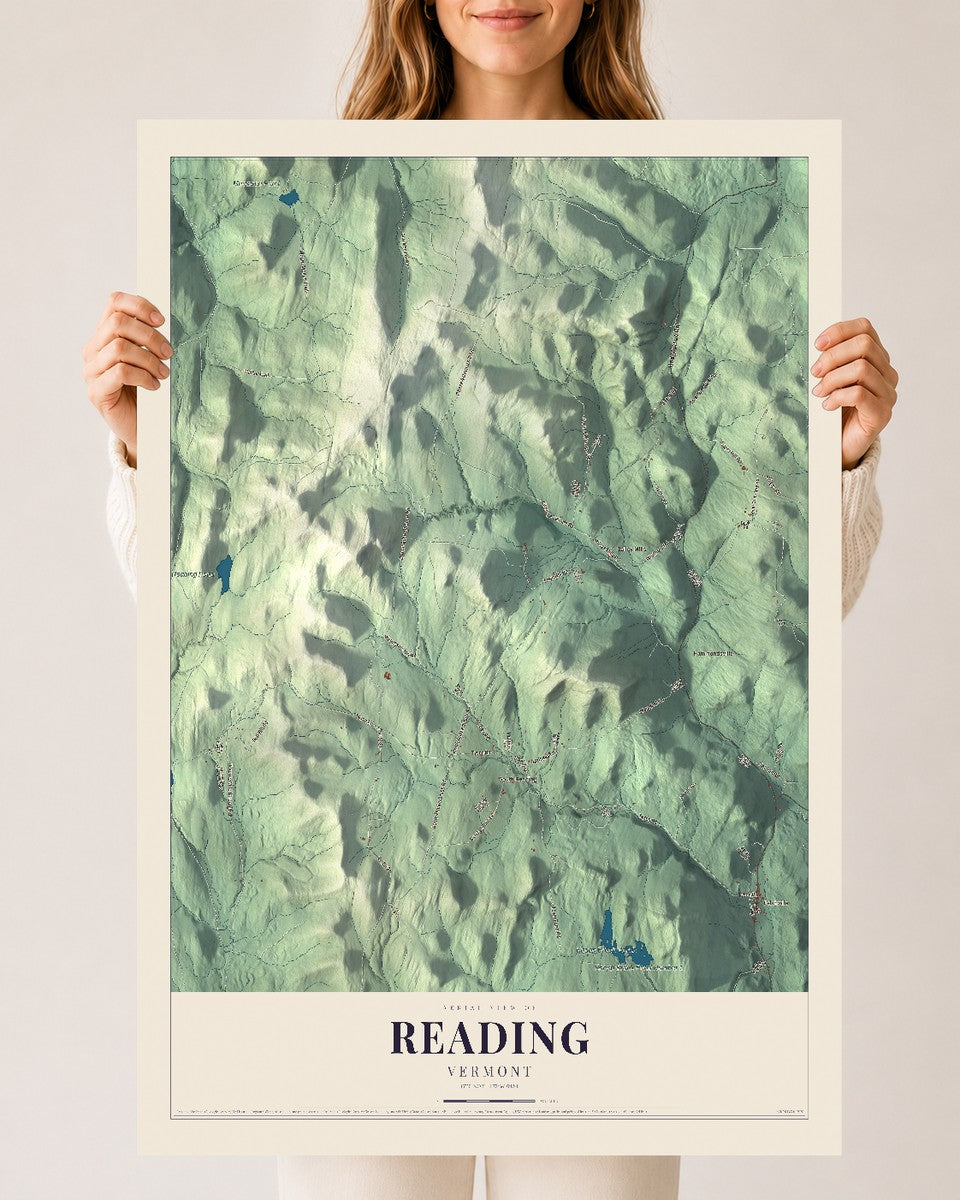 Reading, Vermont map print - 24 x 36 archival matte print