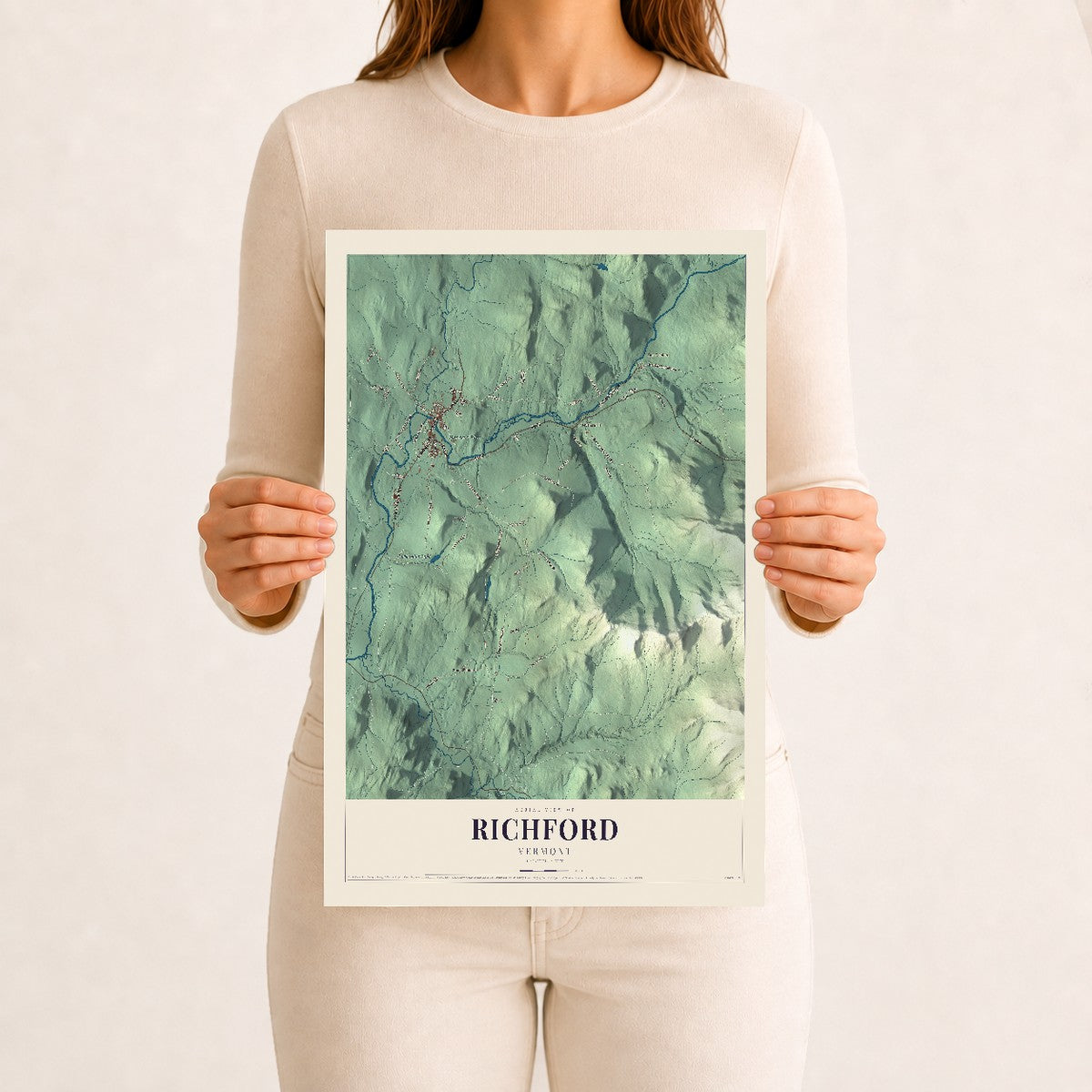 Richford, Vermont map print - 12 x 18 archival matte print