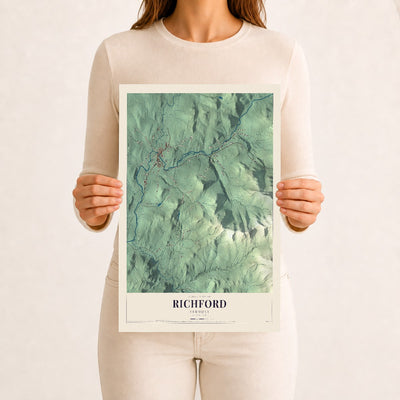 Richford, Vermont map print - 12 x 18 archival matte print
