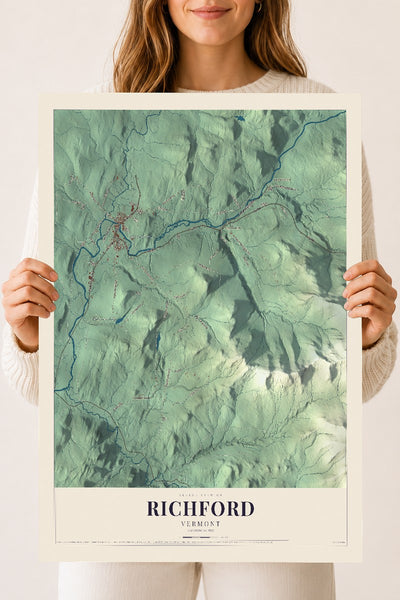 Richford, Vermont map print - 18 x 24 archival matte print