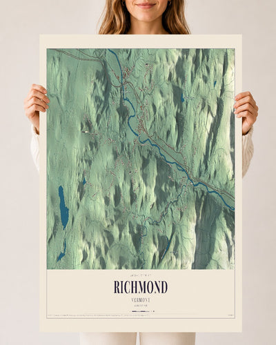 Richmond, Vermont map print - 24 x 36 archival matte print
