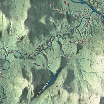 Terrain and local geography detail from the Richmond, Vermont map