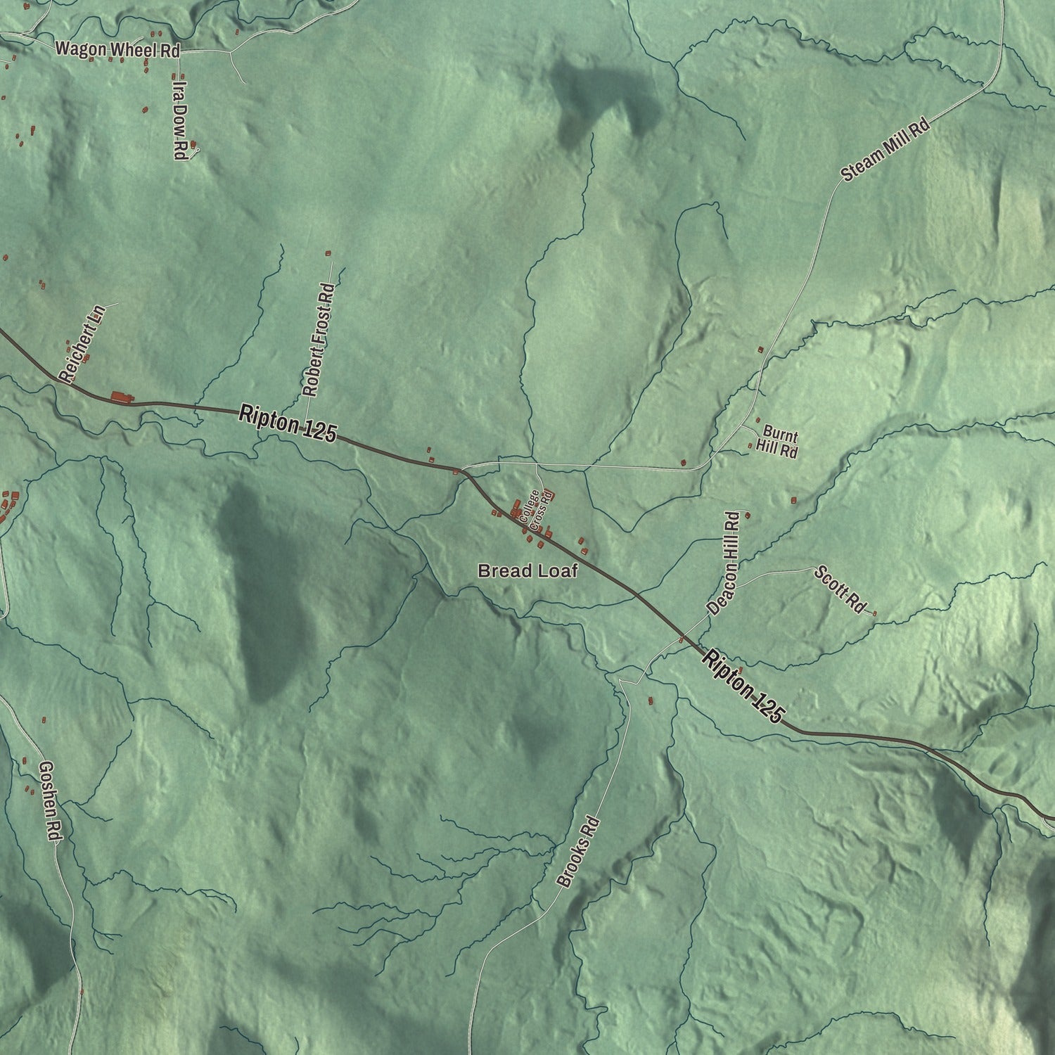 Street and neighborhood detail from the Ripton, Vermont map