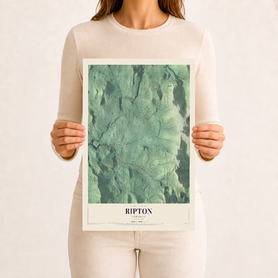 Ripton, Vermont map print - 12 x 18 archival matte print