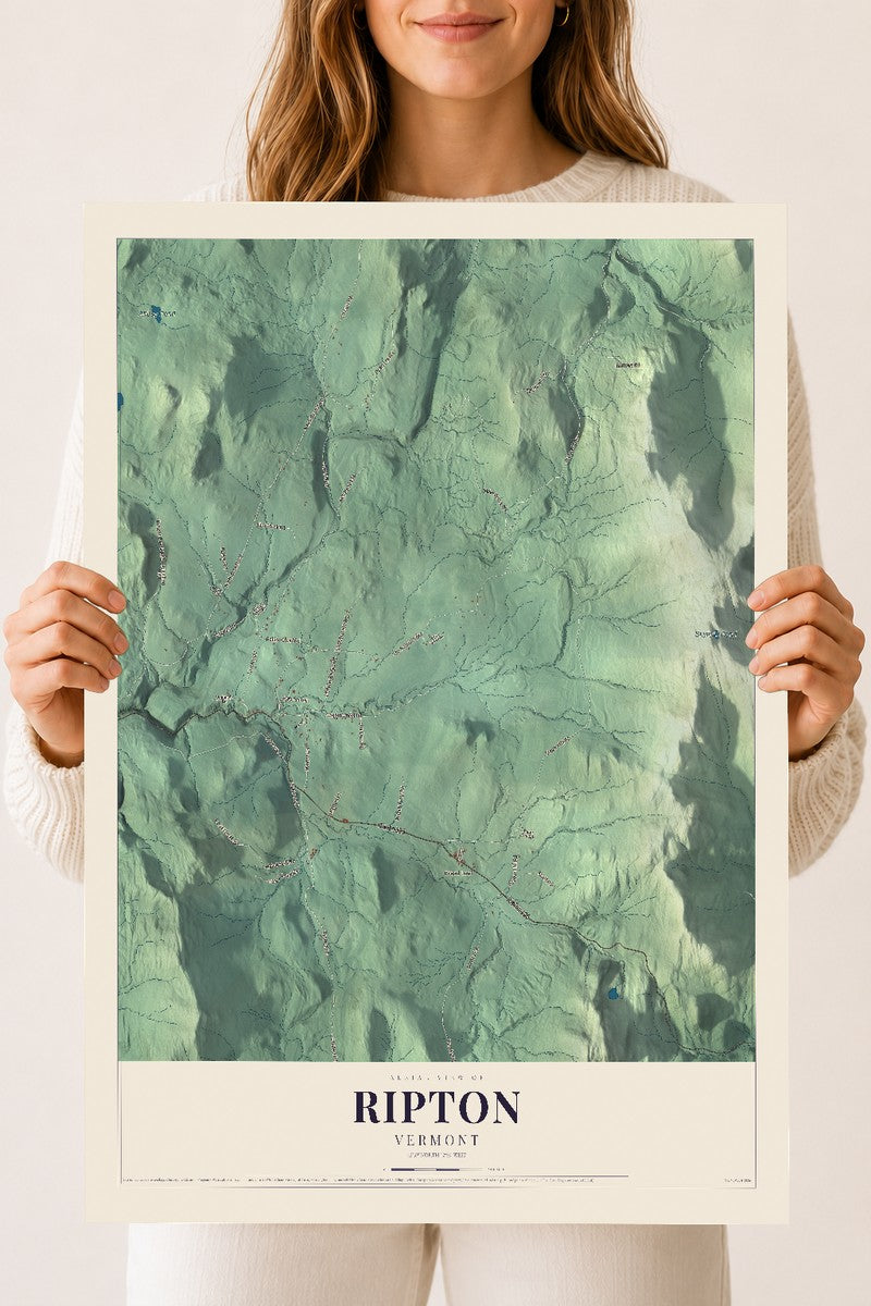 Ripton, Vermont map print - 18 x 24 archival matte print