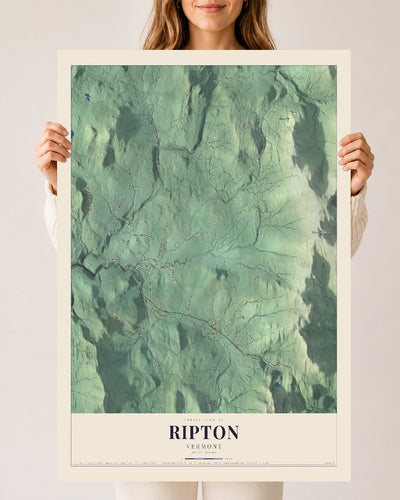 Ripton, Vermont map print - 24 x 36 archival matte print