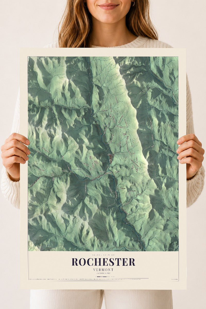 Rochester, Vermont map print - 18 x 24 archival matte print