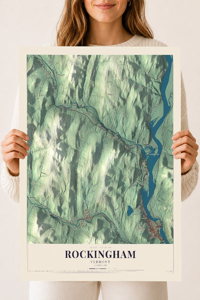 Rockingham, Vermont map print - 18 x 24 archival matte print