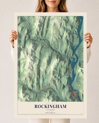 Rockingham, Vermont map print - 24 x 36 archival matte print