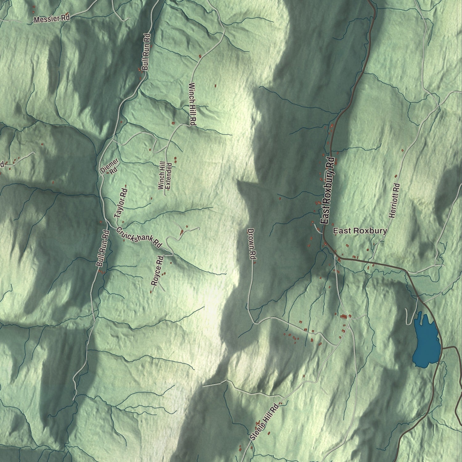 Street and neighborhood detail from the Roxbury, Vermont map