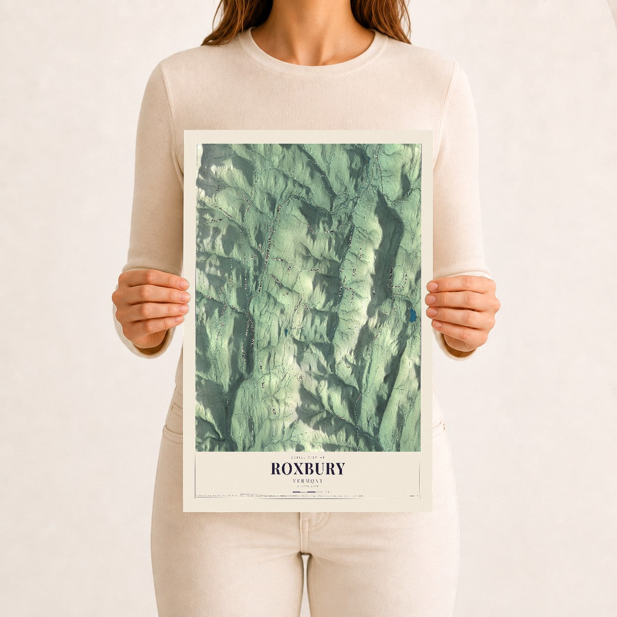 Roxbury, Vermont map print - 12 x 18 archival matte print