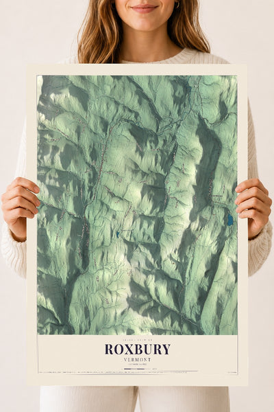 Roxbury, Vermont map print - 18 x 24 archival matte print