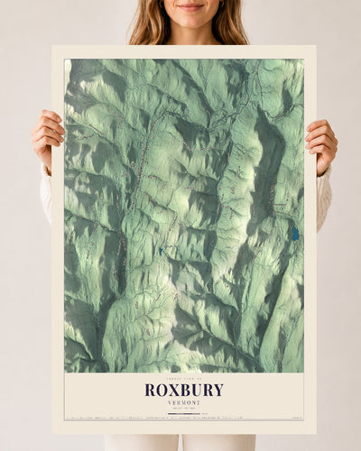 Roxbury, Vermont map print - 24 x 36 archival matte print