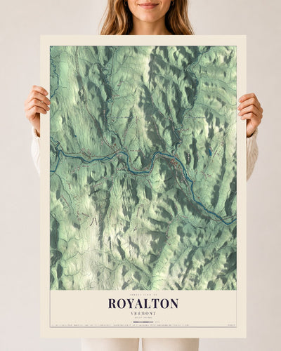 Royalton, Vermont map print - 24 x 36 archival matte print