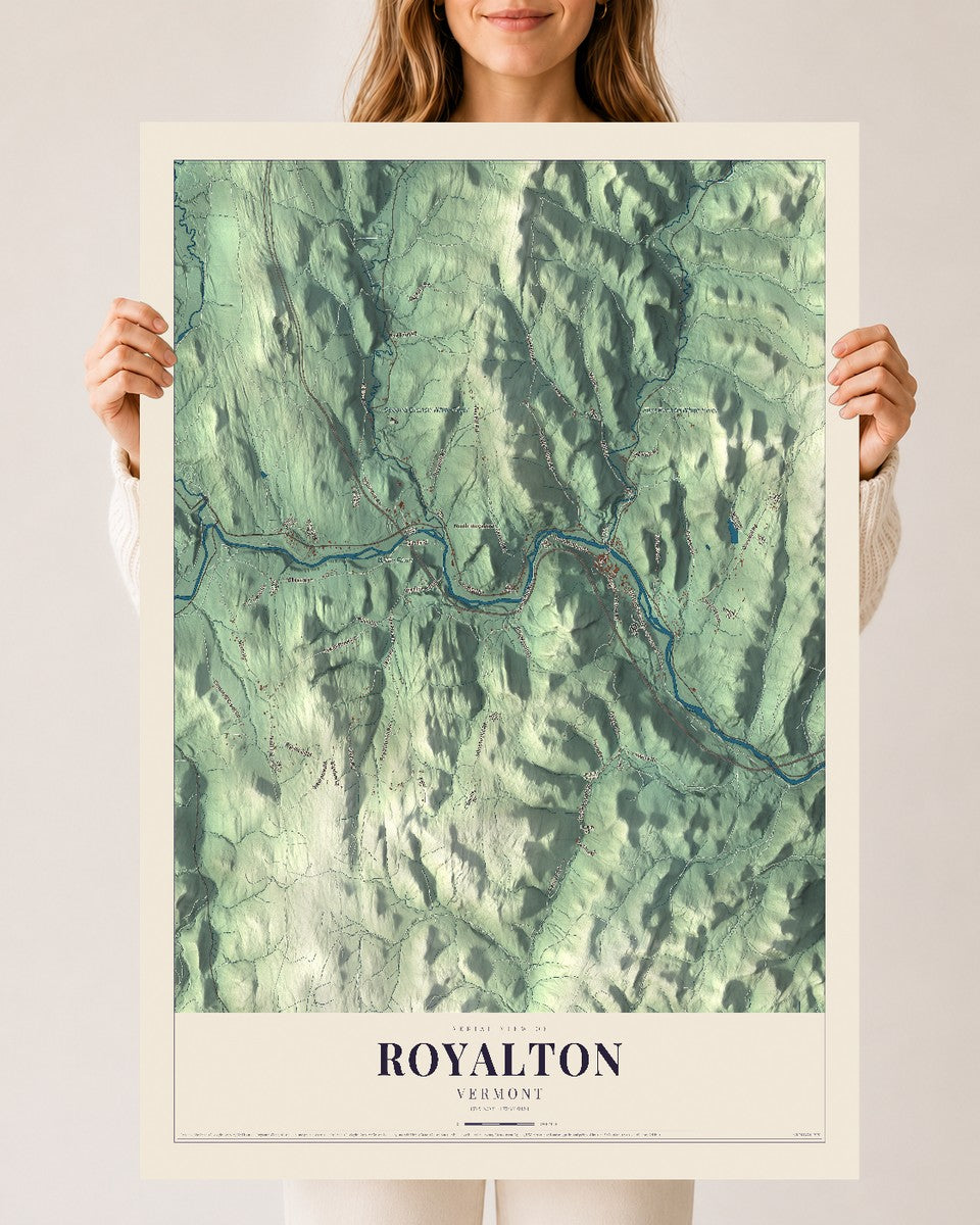 Royalton, Vermont map print - 24 x 36 archival matte print