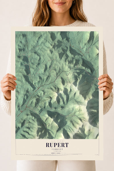 Rupert, Vermont map print - 18 x 24 archival matte print