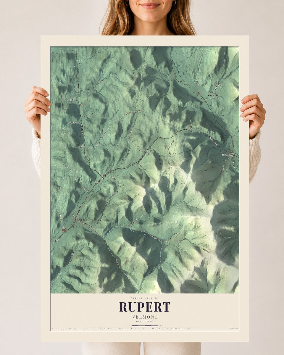 Rupert, Vermont map print - 24 x 36 archival matte print