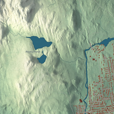 Terrain and local geography detail from the Rutland City, Vermont map