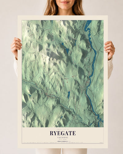 Ryegate, Vermont map print - 24 x 36 archival matte print