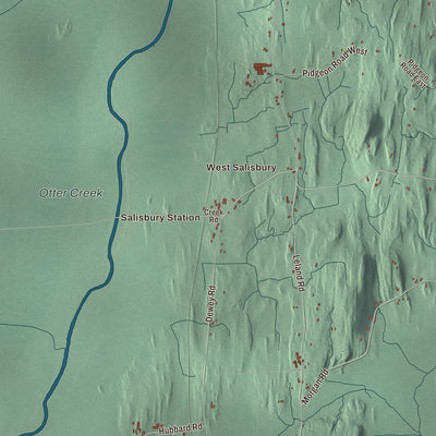Street and neighborhood detail from the Salisbury, Vermont map