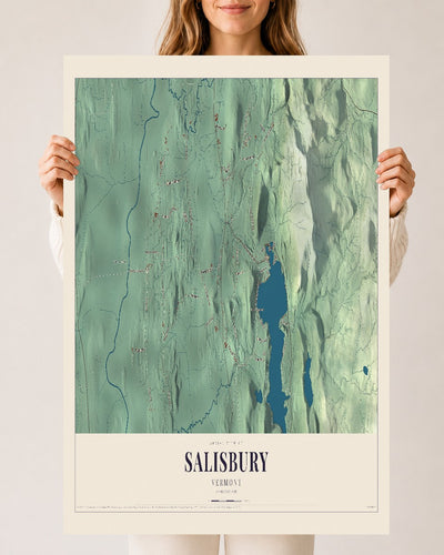 Salisbury, Vermont map print - 24 x 36 archival matte print