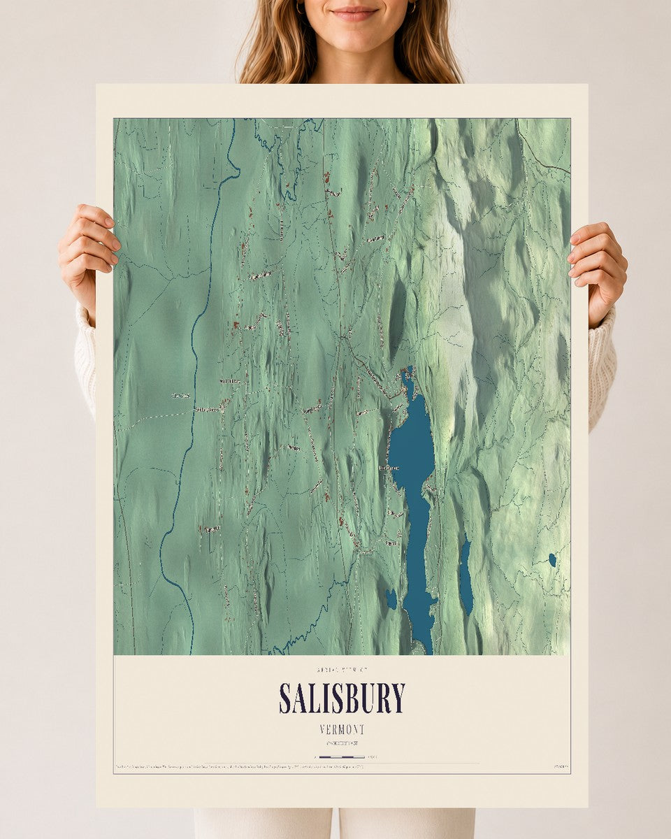Salisbury, Vermont map print - 24 x 36 archival matte print
