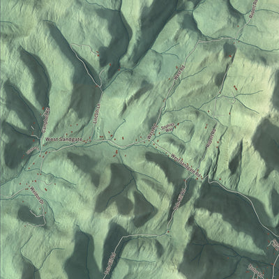 Street and neighborhood detail from the Sandgate, Vermont map