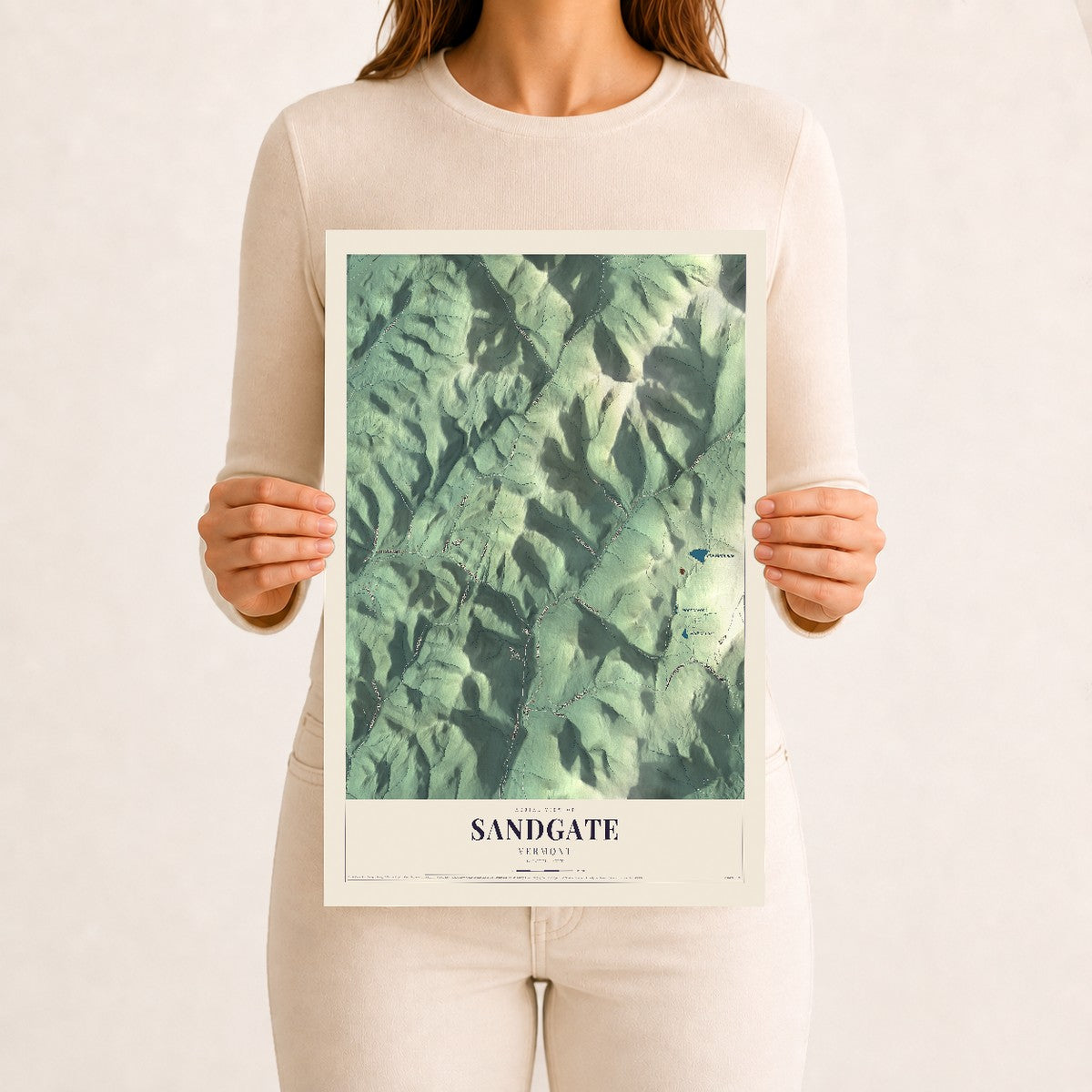 Sandgate, Vermont map print - 12 x 18 archival matte print