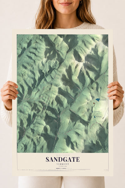 Sandgate, Vermont map print - 18 x 24 archival matte print