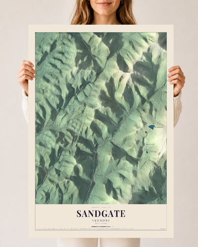 Sandgate, Vermont map print - 24 x 36 archival matte print