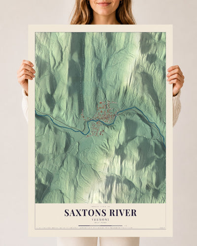 Saxtons River, Vermont map print - 24 x 36 archival matte print