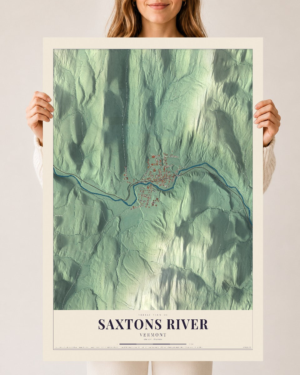 Saxtons River, Vermont map print - 24 x 36 archival matte print