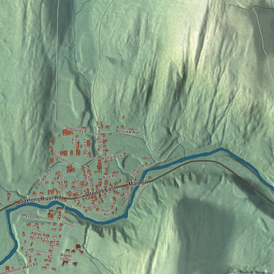 Terrain and local geography detail from the Saxtons River, Vermont map